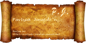 Pavlyak Jonatán névjegykártya
